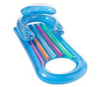 Chaise Longue de Piscine, Fauteuil Gonflable de Piscine, Hamac Flottant pour Piscinen avec Appuie-tête et Accoudoirs, Bouée Piscinen Gonflable, Jouet de Piscinen en PVC pour Adulte, La Plage 150x75cm