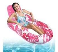 Chaise longue de piscine, flottante gonflable pour adultes, radeau en forme de feuille d'érable avec porte-boisson pour adolescents, bronzage extérieur, lac, arrière-cour, intérieur