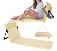 Chaise longue de plage pliable légère 40 x 120 cm avec dossier - Chaise longue de plage avec sac de rangement - Chaise de plage d'été - Vacances à la plage - Bain de soleil - Camping