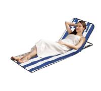 Chaise longue de plage - Tapis de plage | Chaise longue portable | Tapis de bain de soleil pliable avec appui-tête et dossier 159,8 x 51,8 x 37,8 cm pour famille, camping, bord de mer, arrière-cour