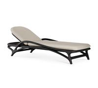Chaise longue d'extérieur réglable Zen, tissu texturé beige, Morpho - 5404023624062