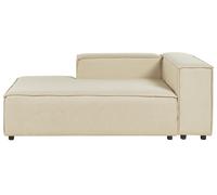 Chaise Longue Divan en Lin Beige pour Canapé Salon Modulable Côté Droit Aprica
