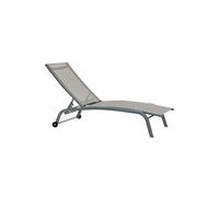 Chaise longue DKD Home Decor Avec des roues Gris PVC Aluminium 187,5 x 64 x 97 cm