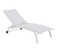 Chaise longue DKD Home Decor Avec des roues PVC Aluminium 187 5 64 97 cm Blanc