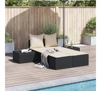 Chaise Longue Double avec Coussins Siège Transat Gris Résine Tressée vidaXL