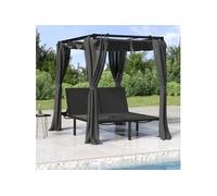 Chaise longue double avec rideaux latéraux et supérieurs