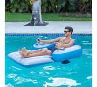 Chaise longue électrique motorisée avec hélice rotative à 360°, double moteur, batterie rechargeable, design spacieux pour adultes, mouvement fluide de l'eau pour la relaxation estivale