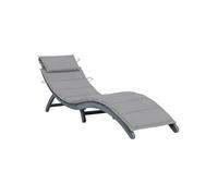 Chaise longue en acacia gris H. 51 cm L. 60 cm pliable