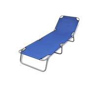Chaise longue en acier H. 27 cm gris L. 189 cm pliable