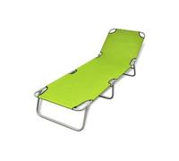 Chaise longue en acier H. 27 cm vert L. 189 cm non empilable pliable