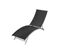 Chaise Longue de Jardin Plage Bain de Soleil Transat Textilène Noir vidaXL