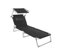 Chaise longue en acier Pliable Dossier réglable en 4 positions noir