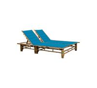 Vidaxl Chaise Longue Pour 2 Personnes Avec Coussins Bambou
