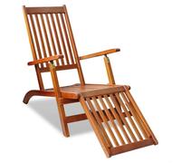 vidaXL Chaise de terrasse avec repose-pied – Bois d'acacia