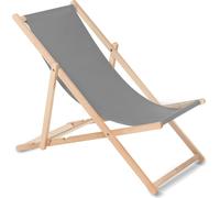 Chaise longue en bois de hêtre sans accoudoirs Chaise longue de jardin 110kg GRIS