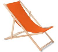 Chaise longue en bois de hêtre sans accoudoirs Chaise longue de jardin 110kg orange