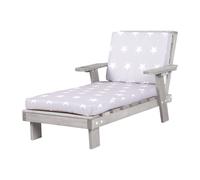 Chaise longue en bois massif fsc® avec 2 coussins gris TU