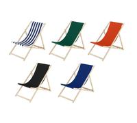 Chaise longue en hêtre, chaise de jardin pliante Couleur du tissu au choix