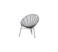 Chaise longue en polyéthylène bleu, piétement métal noir, fixe, intérieur/extérieur - Woood, Jane - 72x81x88 cm