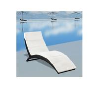 Vidaxl Chaise Longue Pliable Avec Coussin Résine Tressée Noir Noir