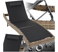 Chaise longue en rotin résistant et anti-UV Coussin de tête amovible