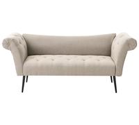 Chaise Longue en Tissu 2 Places Meuble de Salon Bureau Chambre Capitonné Marron