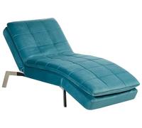 Chaise Longue en Velours Bleu Sarcelle avec 5 Positions Réglables Confort Loiret