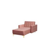 Chaise Longue En Velours Rose Aberdeen Rose