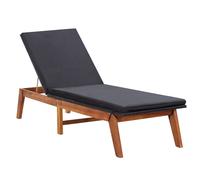 Chaise Longue Et Coussin Résine Tressée Et Bois D'acacia Massif Vidaxl