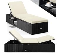 Chaise longue extrémités réglables 7 positions bain de soleil polyrotin transat