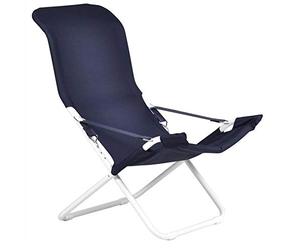 Chaise longue fiesta 4 positions bleu blanc fabriqué en Italie