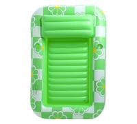 Chaise longue flottante gonflable en PVC extra large avec dossier d'oreiller, lit double flottant, anti-fuite, chaise longue de piscine carrée pour bronzage/bain de soleil/inclinaison (vert)
