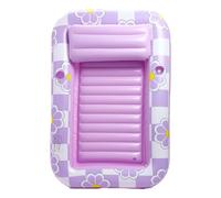 Chaise longue flottante gonflable en PVC extra large avec dossier d'oreiller, lit double flottant, anti-fuite, chaise longue de piscine carrée pour bronzage/bain de soleil/inclinaison (violet)