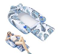 Chaise Longue Flottante pour Piscine - Feuilles Tropicales - Flotteur Gonflable - Chaise Longue à Eau Confortable - Grand Palme de Natation avec, Soutien des Jambes, détente d'été pour lac
