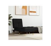Chaise longue fluweel zwart352811