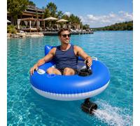 Chaise longue gonflable pour adultes, chaise longue électrique avec contrôle par joystick, batterie rechargeable, dossier, porte-gobelet pour fêtes de piscine, détente et plaisir