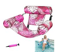 Chaise Longue Gonflable pour Piscine, Fauteuil Flottant pour Adultes, transat Gonflable élégant, bouée de Natation, Jouet Flottant pour l'eau (Rose + Pompe à air A)