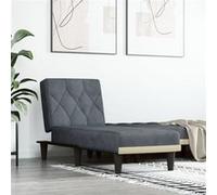 Vidaxl Chaise Longue Gris Foncé Velours Gris