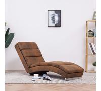 vidaXL Chaise Longue Meuble de Salon Mobilier de Salle de Séjour Chaise de Salon Chambre à Coucher Maison Intérieur Marron Similicuir Daim 281294 Brun