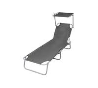 Chaise longue H. 27 cm gris L. 189 cm en acier non empilable pliable