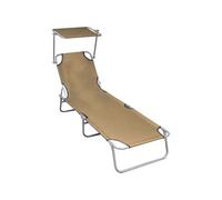 Chaise longue vidaxl H. 27 cm L. 57 cm marron en aluminium non empilable pliable marron G