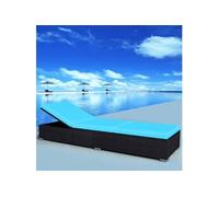 Chaise longue amovible avec coussin - Noir / bleu - 195 x 60 x 31 cm