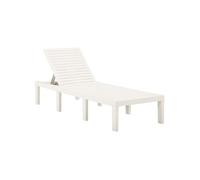 vidaXL Chaise longue bain de soleil en plastique blanc