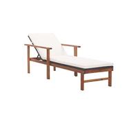 Chaise longue H. 56 cm noir en acacia L. 200 cm non empilable non pliable