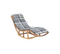 Vidaxl Chaise Longue À Bascule Avec Coussin Bois De Teck Solide