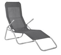 Chaise Longue Inclinable De Jardin Springos - Graphiteux - Grande Surface De Couchage En Tissu Multicolore