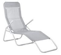 Chaise longue inclinable de jardin SPRINGOS® - Gris - Mécanisme d'équilibre