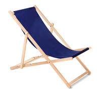 Chaise longue jardin Bleu marine bain de soleil pliante 3 positions