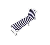 Chaise Longue Jardin Exterieur Rayures Bleu Blanc 187 x 24 x 55 cm - Marbueno
