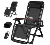 Chaise Longue Jardin - Exterieur Transat De Plage Fauteuil - Chaises Bains de Soleil Relax DéTente Air avec Repose - Fauteuil Relax Zero Gravity - Poids de -Charge 200 kg
